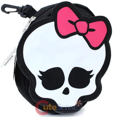 Monster High Skull Logo Pencil Case with Clip - Mini Pouch Cosmetic Bag