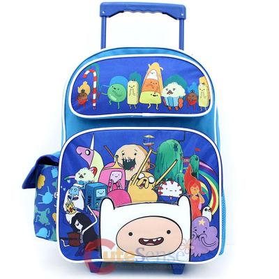 Adventure Time School Roller Backpack 16" Large Rolling Bag -New Friends