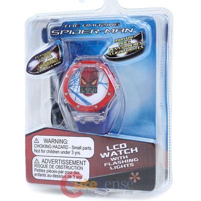 Marvel Spider Man LCD Wrist Watch with Neon Flashing Lights