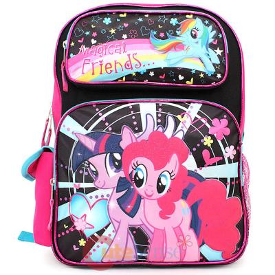 My Little Pony 16"  School Backpack Large Book Bag -Rainbow Magical Friends