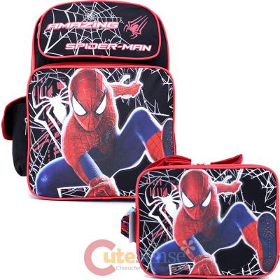 The Amazing Spider Man Large School Backpack Lunch Bag 2pc Set :Web Shooter