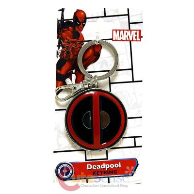 Marvel Deadpool Logo Metal Key Chain Colored Pewter Key Holder