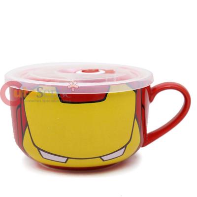 Marvel Heroes  Iron Man Ceramic Mug Soup Bowl with Lid