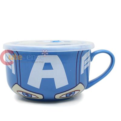 Marvel Heroes  Captain America Ceramic Mug Soup Bowl with Lid