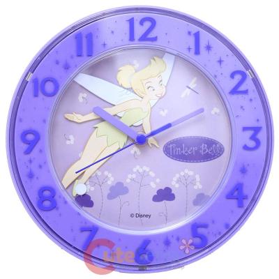 Disney Tinkerbell Fairies  Wall Clock Table Watch Round  Purple