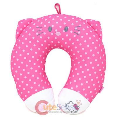 Sanrio Hello Kitty Neck Rest Pillow Travel Cushion- Pink Polka Dots Face