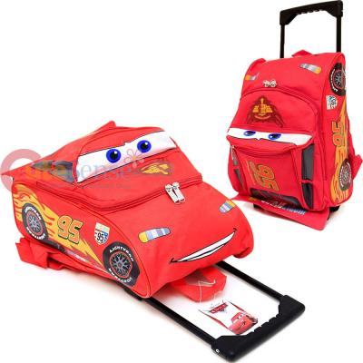 Disney Cars Mcqueen Roller Backpack 12" Medium Bag -3D Shape