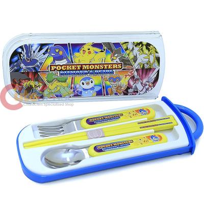 Nintendo Pokemon Silverware Set Spoon Fork chopstick 4pc set