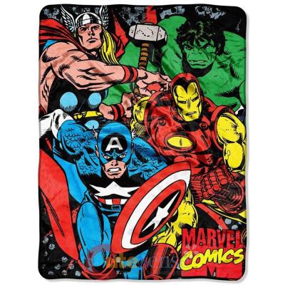 Avengers Plush Throw Blanket  Micro Raschel 46 x 60 - Marvel Comics We Fight