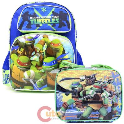 TMNT  Ninja Turtles 16"  Large School Backpack Lunch Bag Set  -Tough Guys