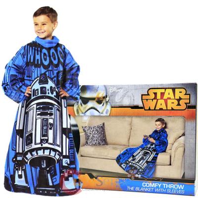 Star Wars Astromech R2D2  Throw Blanket with Sleeves -Kids Size