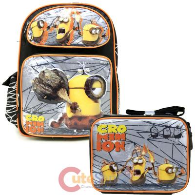 Despicable Me 3 Minions 16"  Large School Backpack Lunch Bag Set -Movie