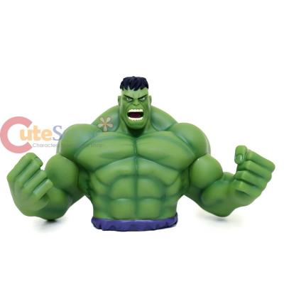 Marvel Hulk Bust Figure Coin Bank Green Open Arm