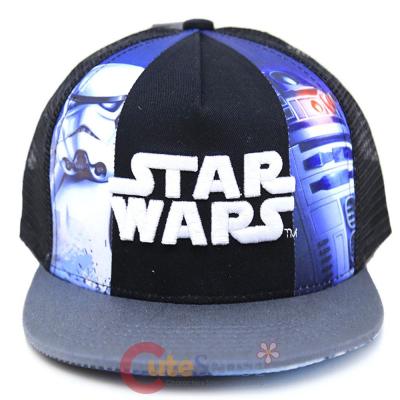 Star Wras Kids Hat Adjustable Mesh Snap Back - Logo