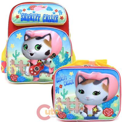 Disney Sheriff Callie Wide West 14" Medium School Backpack Lunch Bag 2pc Set