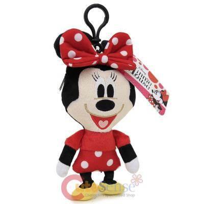 Disney Minnie Mouse Plush Doll Key Chain Clip On Coin Bag