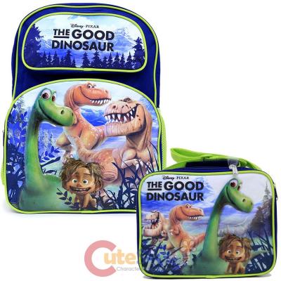 Disney The Good Dinosaur 16" Large School  Backpack Lunch Bag 2pc Book Bag Set Jungle