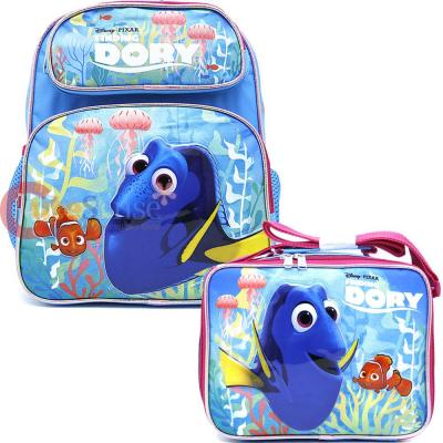 Finding Dory  12" Small School Backpack Lunch Bag 2pc Set Pink Coral