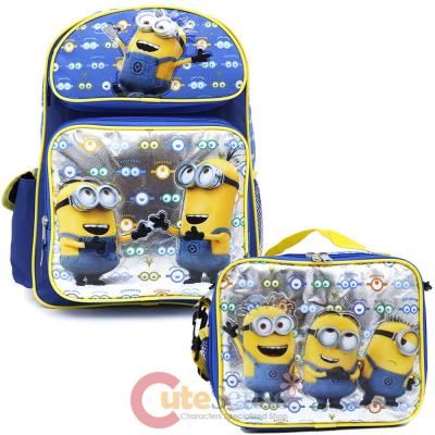 Despicable Me Minions 16" School Backpack Lunch Bag 2pc Set - Eyes