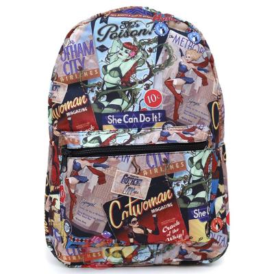 DC Comics DC Women Heroes All Over Prints School Backpack - Boomshell Art