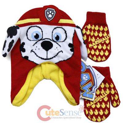 Paw Patrol Marshall 3D Knitted Beanie Hat Gloves Set