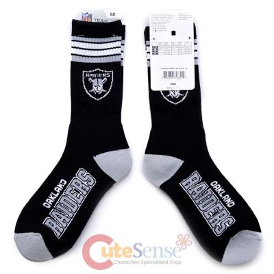 Oakland Raiders Socks NFL Team Logo 4 Stripe Long Large