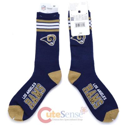 Los Angeles Rams Socks NFL Team Logo 4 Stripe Long Mens Large