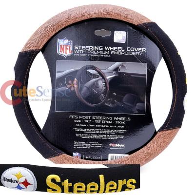 NFL Pittsburgh Steelers Steering Wheel Cover Football Grip