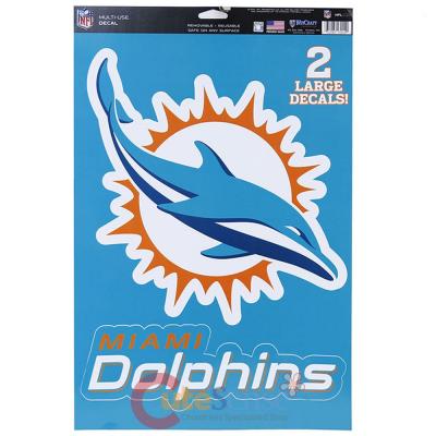 NFL Miami Dolphins Window Clings Decal Sheet 11x17 : Big Logos