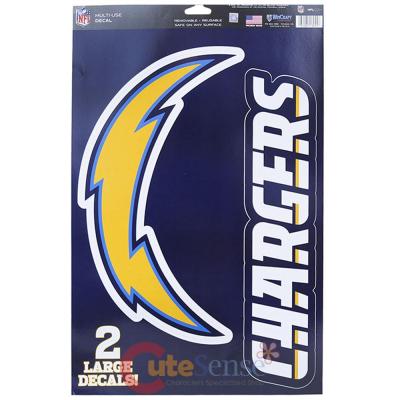 NFL San Diego Chargers Window Clings Decal Sheet -Big Logo 11x17