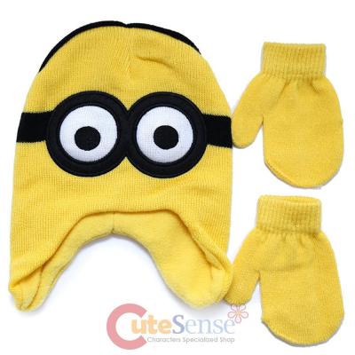 Despicable Me Minion Laplander Beanie Mitton Glove Set