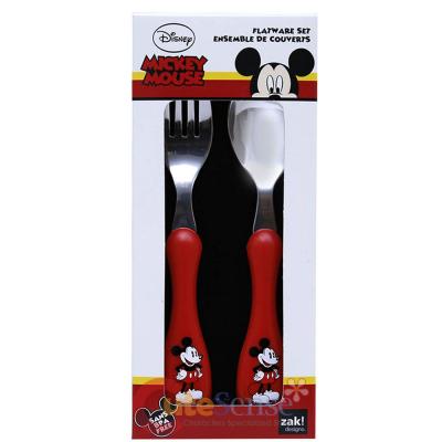 Mickey Mouse Stainless KidsSpoon and Fork Meal Time Silverware Set