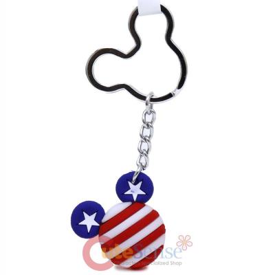 Disney Mickey Icon Ball Key Chain -US Flag