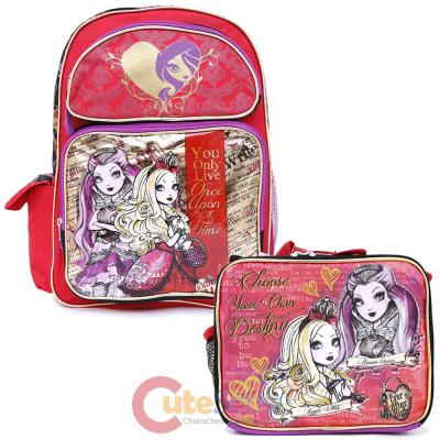 Ever After High  Large School Backpack Lunch Bag Set -Foever High