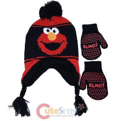 Sesame Elmo Laplander Hat Gloves Set