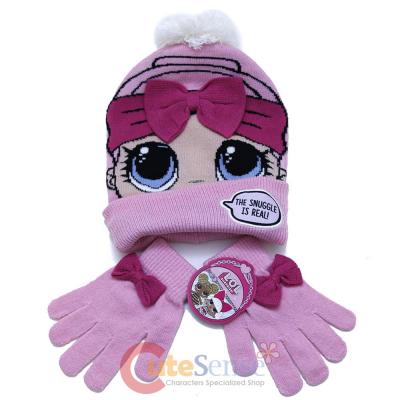 LOL Surprise Beanie Hat Gloves Set -Pink