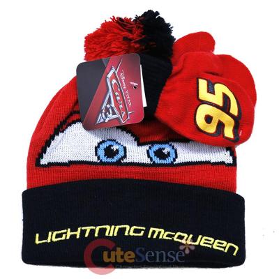 Disney Cars Mcqueen Beanie Hat Set Big Face