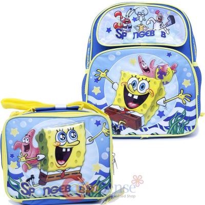 Spongebob 12in School Backpack Lunch Bag 2pc Set