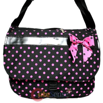 Pink Polka Dots Messenger Bag /Shoulder School Bag