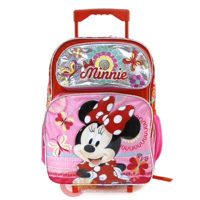 Disney Minnie Mouse Large School Roller Backpack 16" Rolling Bag Butterfly