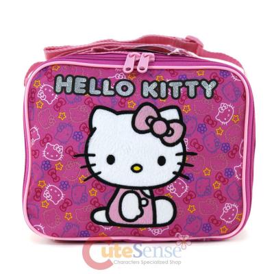 Sanrio Hello Kitty School Lunch Bag , Snack Box :Face all Over Pink