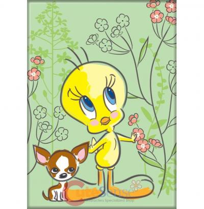 Tweety Rec Magnet with Dog