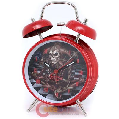 The Alchamy Guild  Clown Skull Alarm Clock : Red