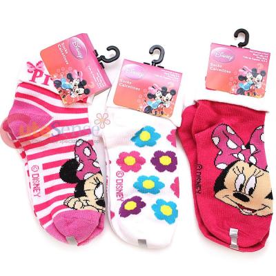 Disney Minnie Mouse Bowtique Turn Cuff Socks Set 3 Pair  Size 6-8