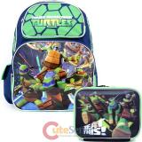 TMNT Teenage Mutant Ninja Turtles Large School Backpack Lunch Bag Set -Shell  Battle Action