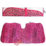 Pink Leopard Front Car  Window Sun Shade Windshield