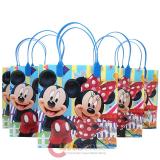 Disney Mickey Minnie Mouse  Party Gift Bag Set of 6 - Blue 8.5in