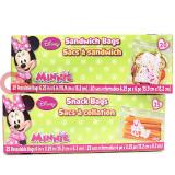 Disney Minnie Mouse 45pc Sandwich Snack Bags Set Food Zip Bag