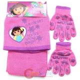 Dora The Explorer  Kids Beanie  Gloves and  Scarf Set : Dora's Snow Days Pink