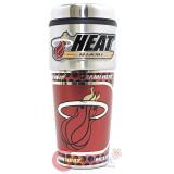 Miami Heat Coffee Mug  Travel Tumbler Cup - NBA Metallic Color Logo